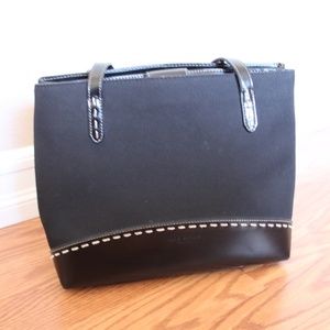 Kate Spade Glossy Black Leather and Canvas Purse